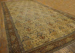 Antique Kirman - Lavar Rug - 20198 | Persian Formal 12' 4'' x 23' 8'' | Yellow, Origin Persia, Circa: 1890