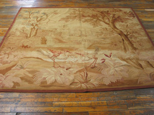 Antique Tapestry Rug - 21070 | European 6' 3'' x 7' 0'' | Ivory, Origin France, Circa: 1900
