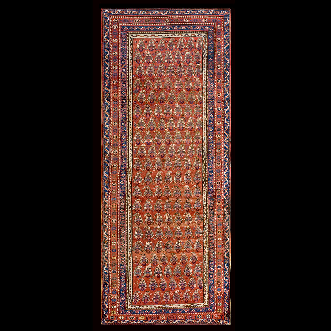 Antique Kurdish Rug - 17056 | Persian Informal 3' 5'' x 8' 8'' | Red, Origin Persia, Circa: 1900