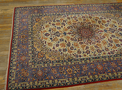 Antique Isfahan Rug - 22878 | Persian Formal 5' 3'' x 7' 2'' | Ivory, Origin Persia, Circa: 1950